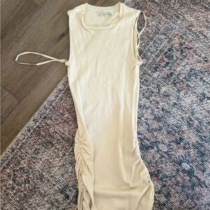 Abercrombie Ruched Beige Dress